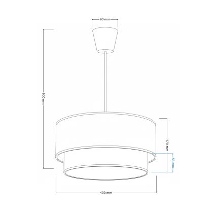 Brilagi- LED gyerek függeszték kábellel BOBO 1xE27/60W/230V Ø40 cm krém/szürke/királykék