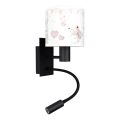 Brilagi - LED gyerek hajlítható fali lámpa BOBO 1xE27/25W/230V + LED/3W fekete/krémszínű/nyuszis