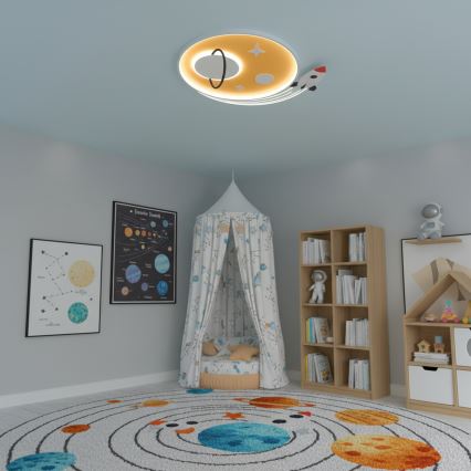 Brilagi - LED gyerekszobai mennyezeti lámpa STARSHIP LED/64W/230V 3000/4500/6000K sárga
