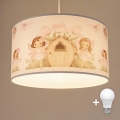Brilagi - LED gyerekszoba csillár zsinóron BOBO 1xE27/10W/230V átm. 35 cm rózsaszín/tündérek