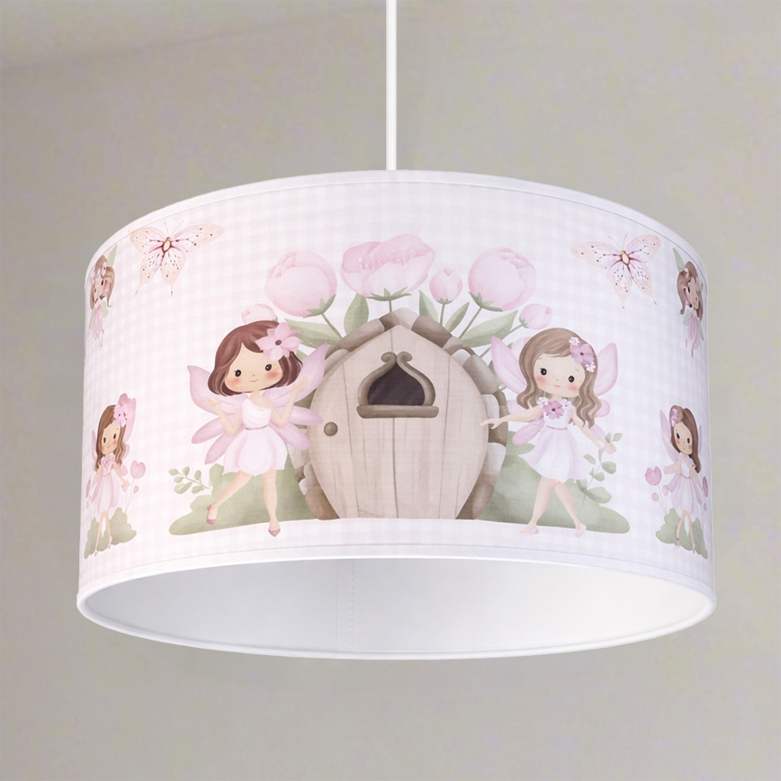 Brilagi - LED gyerekszoba csillár zsinóron BOBO 1xE27/60W/230V átm. 35 cm rózsaszín/tündérek