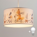 Brilagi - LED gyerekszoba függeszték kábellel BOBO 1xE27/10W/230V átm. 35 cm fehér/állatfigurás