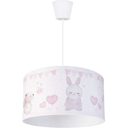 Brilagi - LED gyerekszoba függőlámpa zsinóron BOBO 1xE27/60W/230V Ø 35 cm fehér/nyuszik