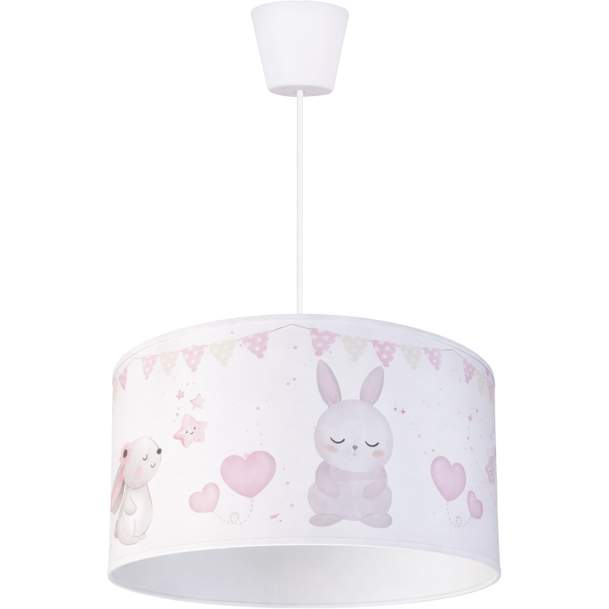 Brilagi - LED gyerekszoba függőlámpa zsinóron BOBO 1xE27/60W/230V Ø 35 cm fehér/nyuszik