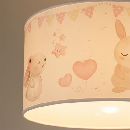 Brilagi - LED gyerekszoba függőlámpa zsinóron BOBO 1xE27/60W/230V Ø 35 cm fehér/nyuszik