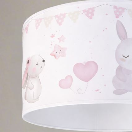 Brilagi - LED gyerekszoba függőlámpa zsinóron BOBO 1xE27/60W/230V Ø 35 cm fehér/nyuszik
