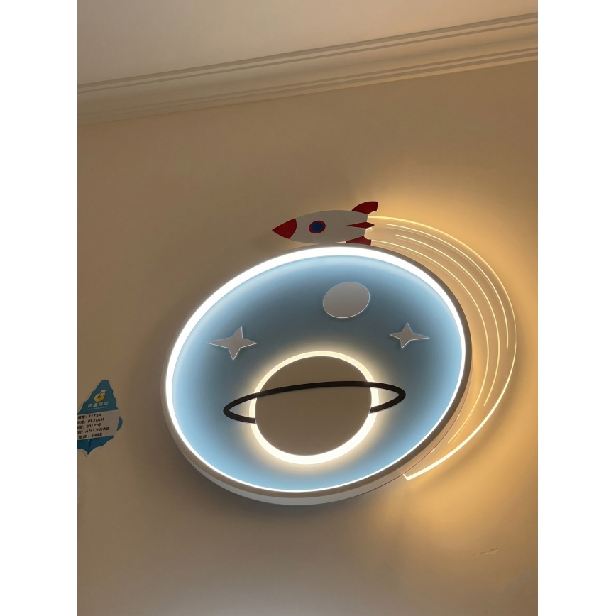 Brilagi -LED Gyerekszobai mennyezeti lámpa STARSHIP LED/64W/230V 3000/4500K kék