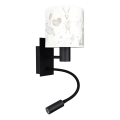 Brilagi - LED gyerekszobai rugalmas fali lámpa BOBO 1xE27/25W/230V + LED/3W fekete/fehér/nyuszis
