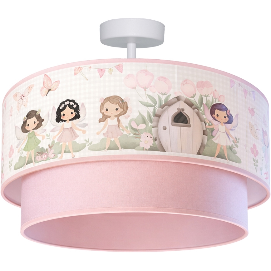 Brilagi - LED gyermek felületre szerelt plafonlámpa BOBO 1xE27/60W/230V átm. 40 cm rózsaszín/tündérek