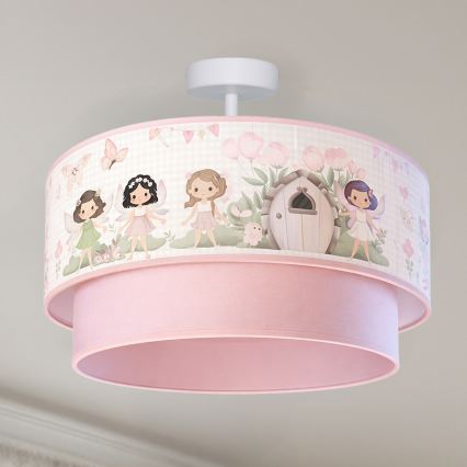 Brilagi - LED gyermek felületre szerelt plafonlámpa BOBO 1xE27/60W/230V átm. 40 cm rózsaszín/tündérek