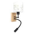 Brilagi - LED gyermek hajlítható fali lámpa BOBO WOOD 1xE27/25W/230V + LED/3W tölgy/fekete/fehér/unikornisok