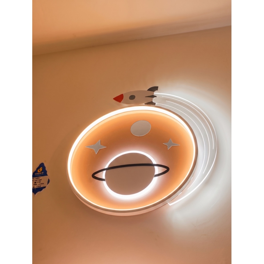 Brilagi - LED gyermek mennyezeti lámpa STARSHIP, 64W, 230V, 3000/4500K, sárga