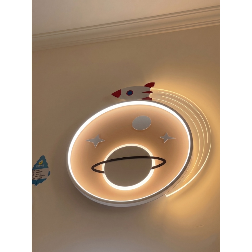 Brilagi - LED gyermek mennyezeti lámpa STARSHIP, 64W, 230V, 3000/4500K, sárga