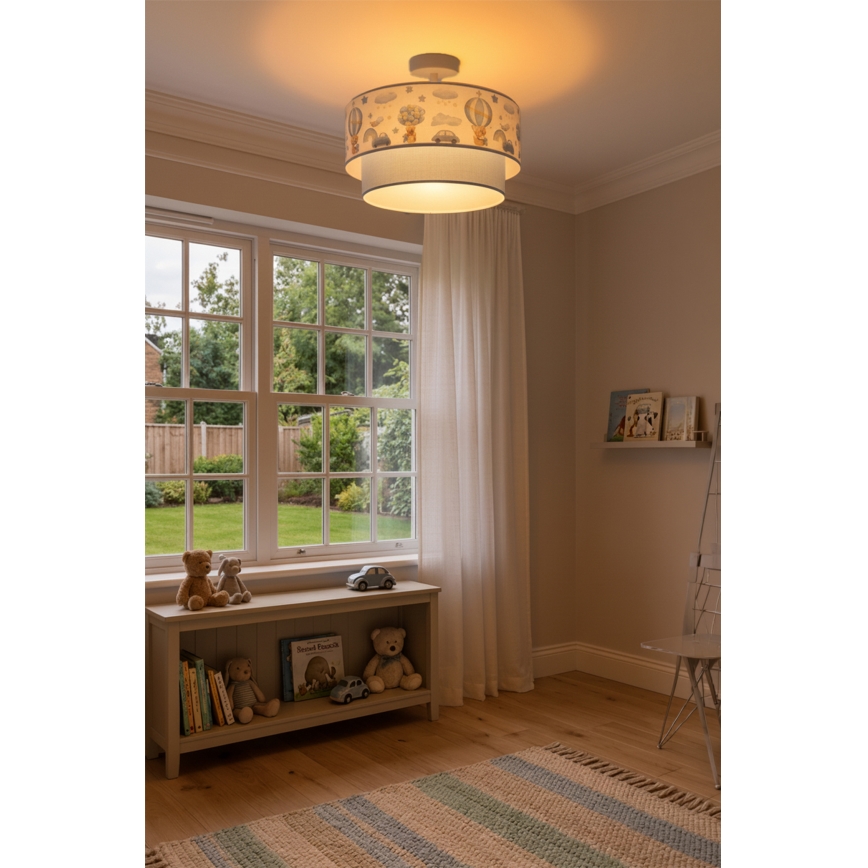 Brilagi - LED gyermek plafonlámpa BOBO 1xE27/60W/230V átm. 40 cm krémszínű/kék/macis