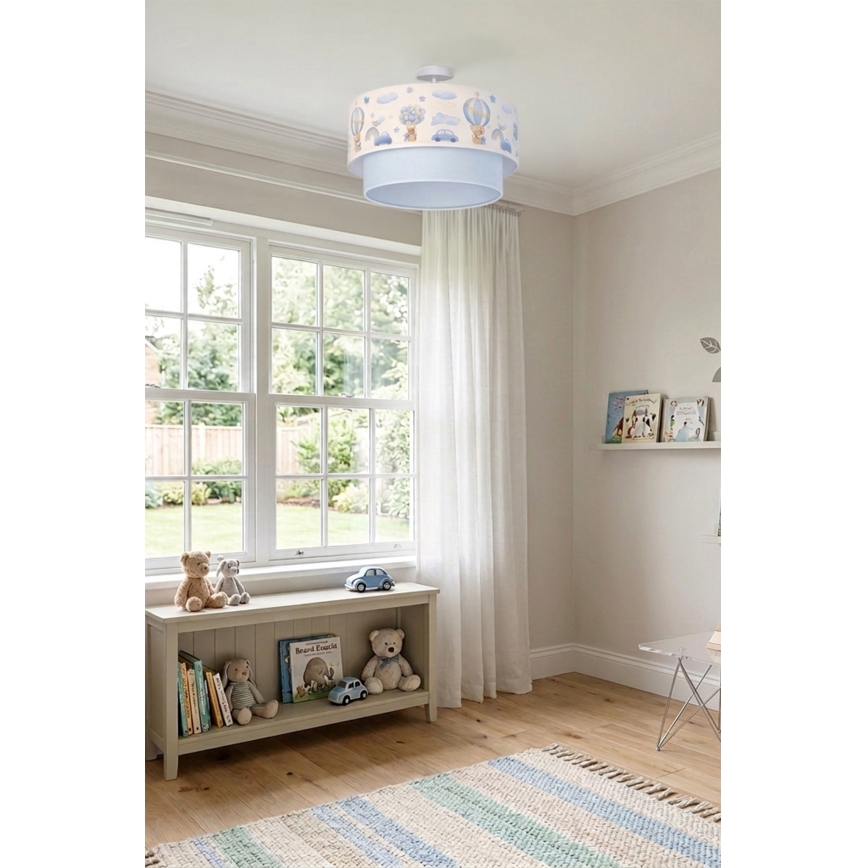 Brilagi - LED gyermek plafonlámpa BOBO 1xE27/60W/230V átm. 40 cm krémszínű/kék/macis