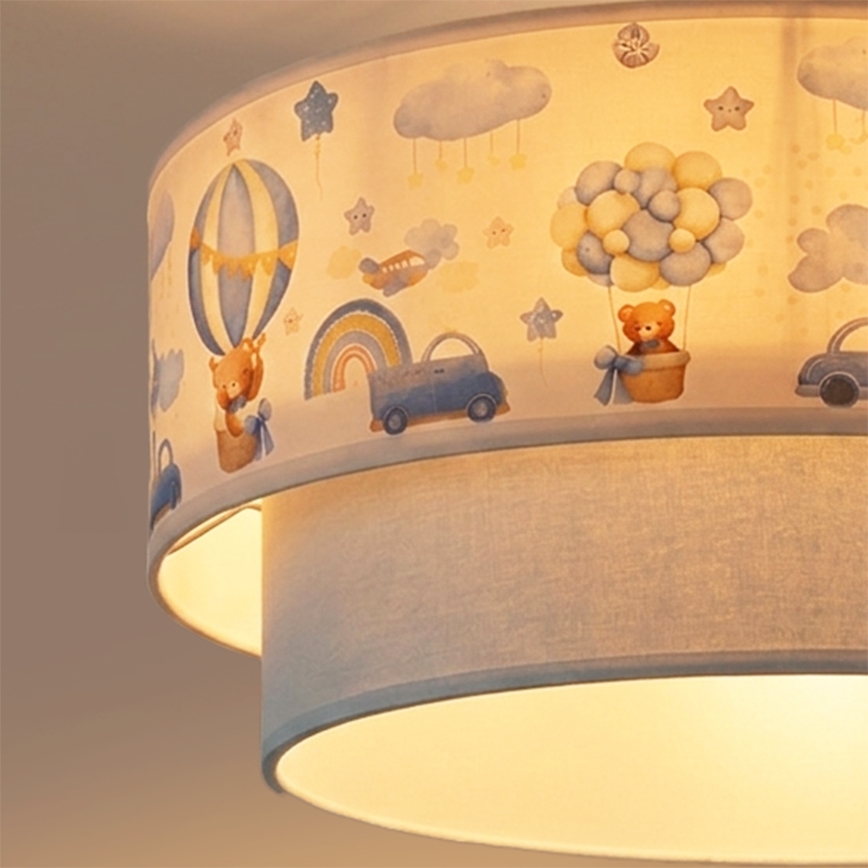 Brilagi - LED gyermek plafonlámpa BOBO 1xE27/60W/230V átm. 40 cm krémszínű/kék/macis