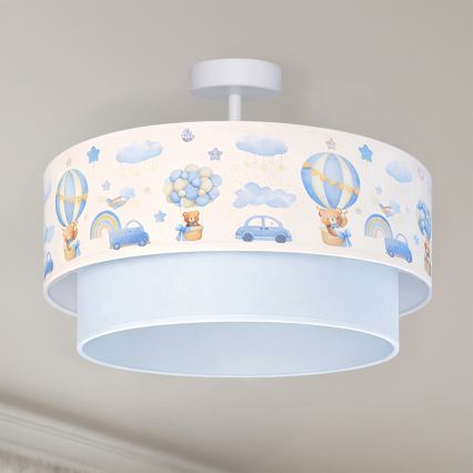 Brilagi - LED gyermek plafonlámpa BOBO 1xE27/60W/230V átm. 40 cm krémszínű/kék/macis