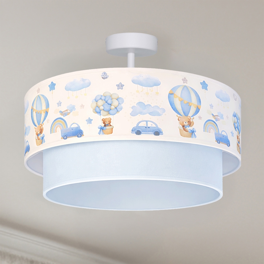 Brilagi - LED gyermek plafonlámpa BOBO 1xE27/60W/230V átm. 40 cm krémszínű/kék/macis