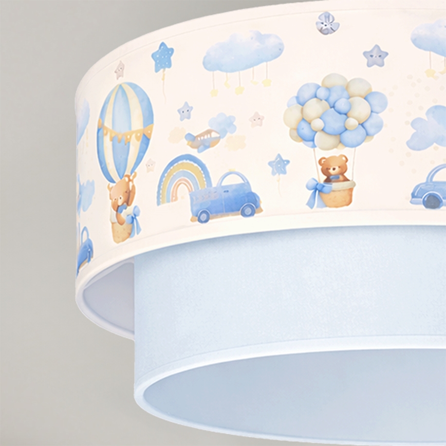Brilagi - LED gyermek plafonlámpa BOBO 1xE27/60W/230V átm. 40 cm krémszínű/kék/macis