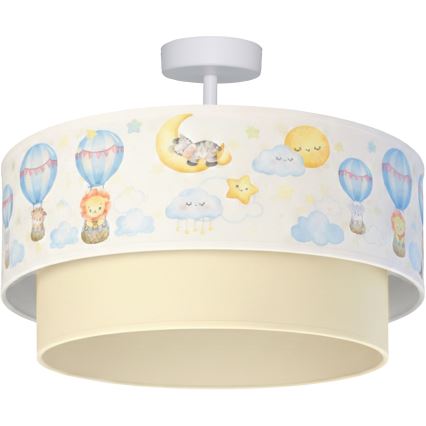 Brilagi - LED gyerek felületre szerelhető mennyezeti lámpa BOBO 1xE27/60W/230V átm. 40 cm fehér/bézs/állatkás