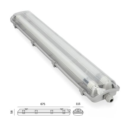 Brilagi - LED ipari fluoreszkáló lámpa OPTIMA T8 2xG13/9W/230V 4000K IP65 67,5 cm