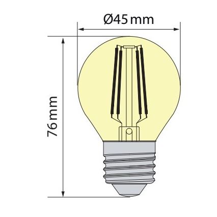 Brilagi - LED izzó FILAMENT CLASIC ONE P45 E27/6,5W/230V 3000K