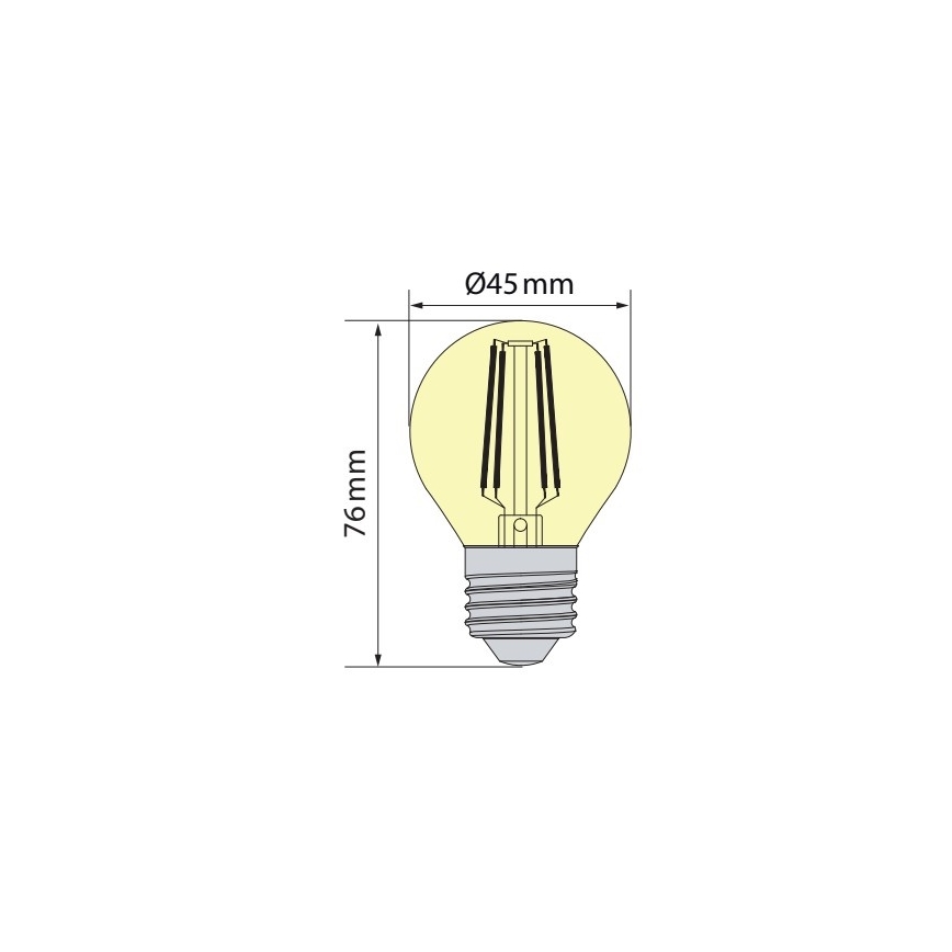 Brilagi - LED izzó FILAMENT CLASIC ONE P45 E27/6,5W/230V 3000K