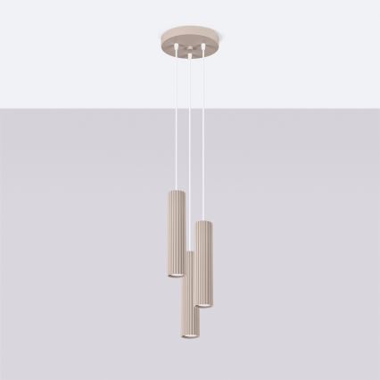 Brilagi - LED kábelcsillár CRESTO 3xGU10/10W/230V taupe