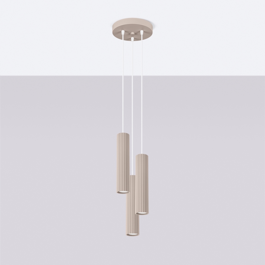 Brilagi - LED kábelcsillár CRESTO 3xGU10/10W/230V taupe
