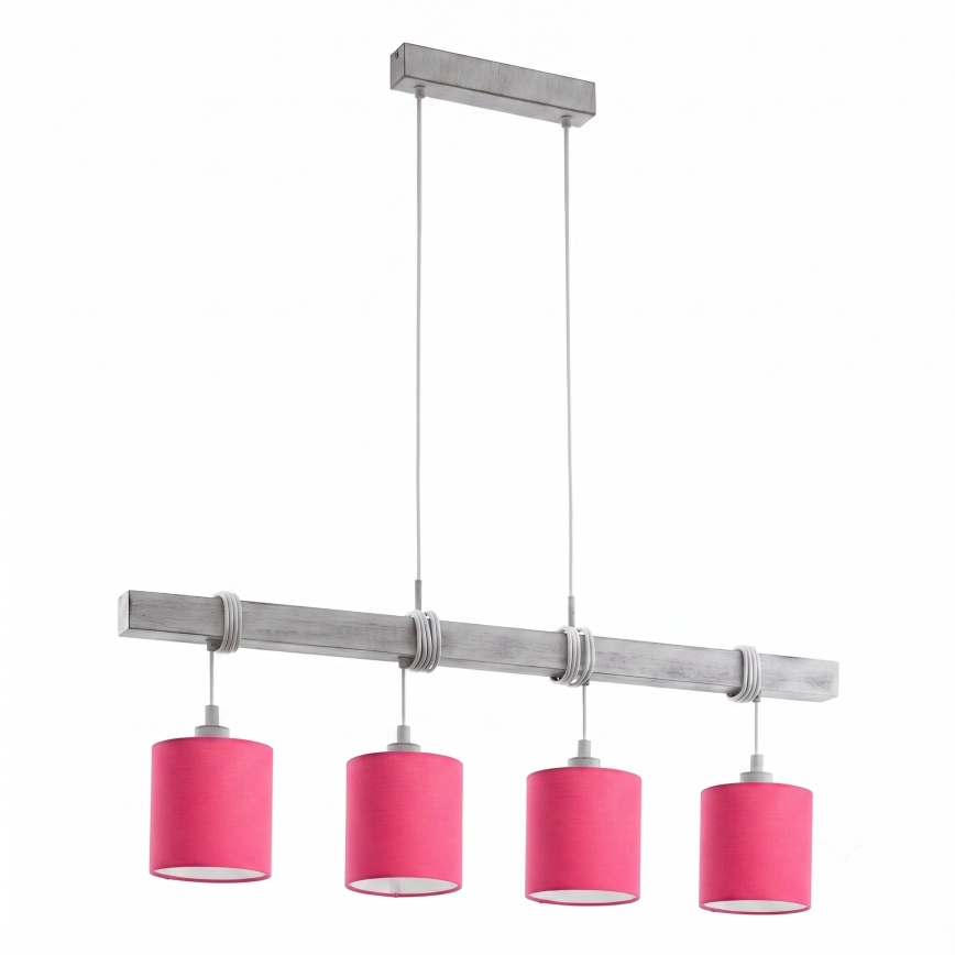 Brilagi - LED kábelen függesztett csillár NUBILA 4xE27/60W/230V szürke/rózsaszín