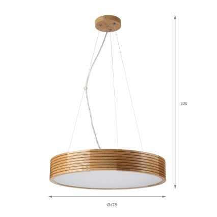 Brilagi - LED kábeles csillár CARVALHO MODERN 3xE27/60W/230V tölgy átm. 47,5 cm