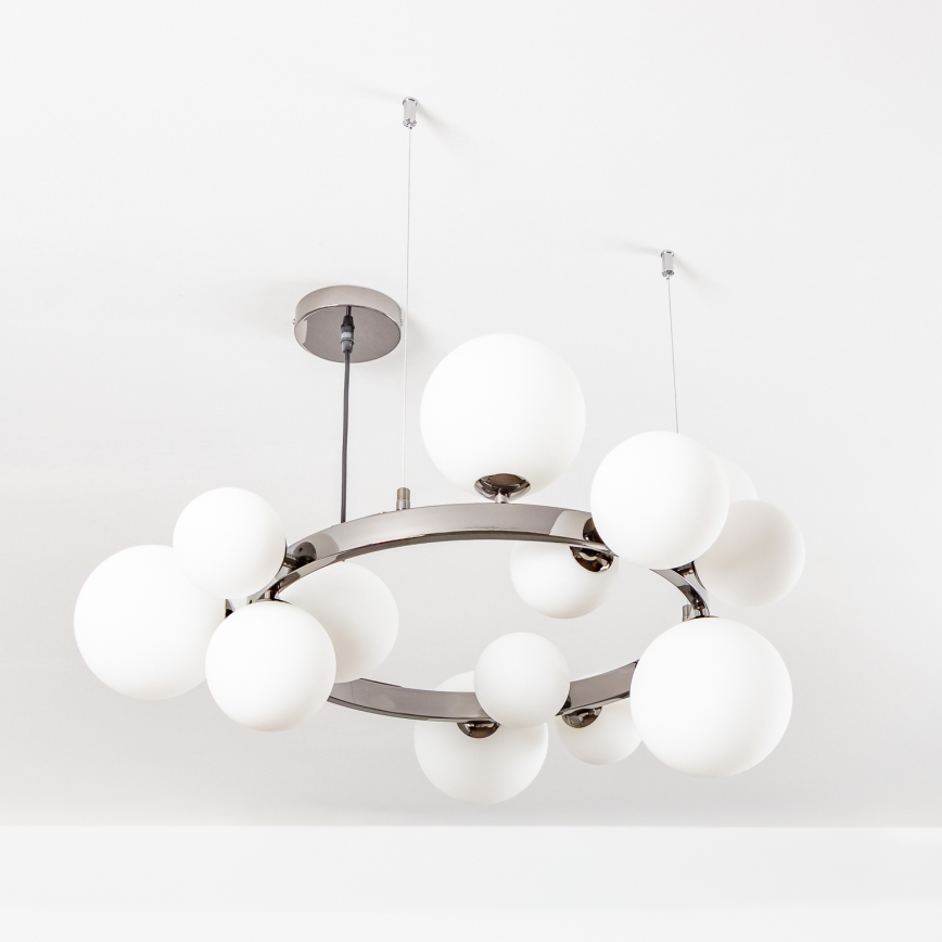 Brilagi - LED kábeles csillár MILLA 15xG9/3W/230V fekete króm/fehér