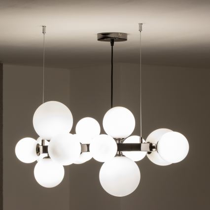 Brilagi - LED kábeles csillár MILLA 15xG9/3W/230V fekete króm/fehér