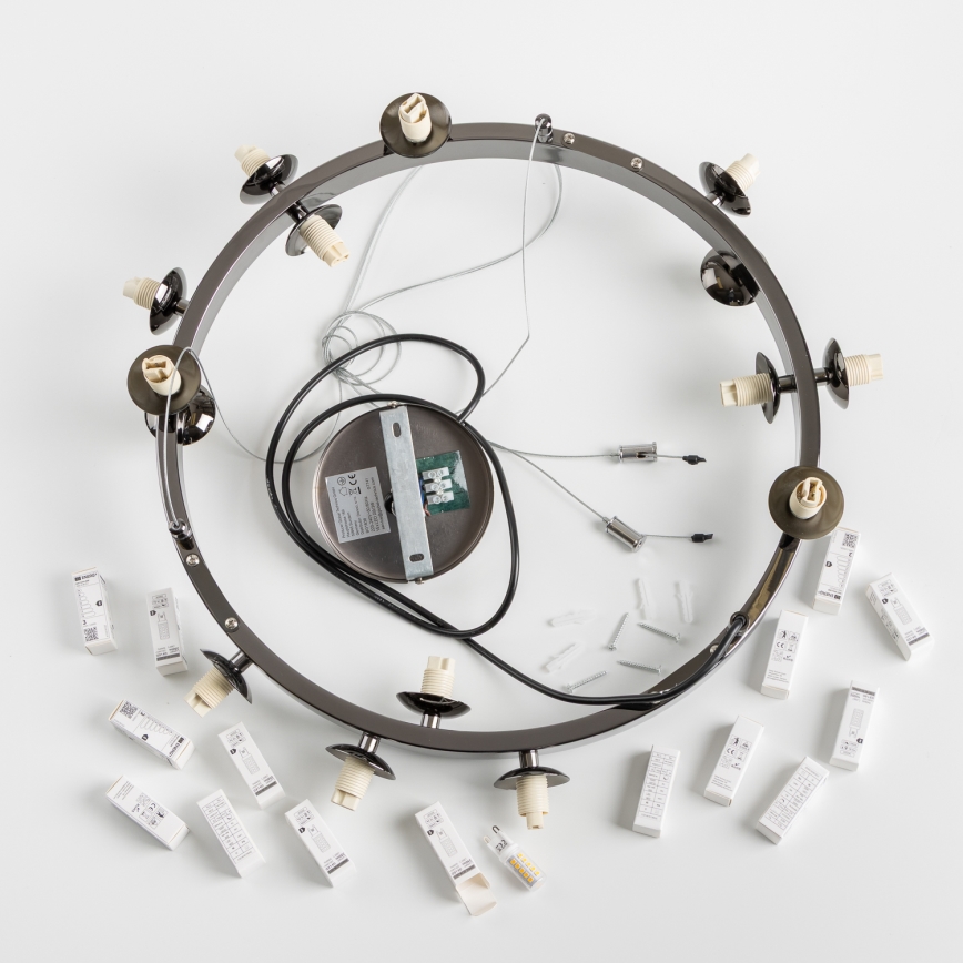 Brilagi - LED kábeles csillár MILLA 15xG9/3W/230V fekete króm/fehér