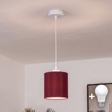 BRILAGI -LED Kábeles csillár NUBILA 1xE27/60W/230V Ø 14 cm fehér/pompeji vörös