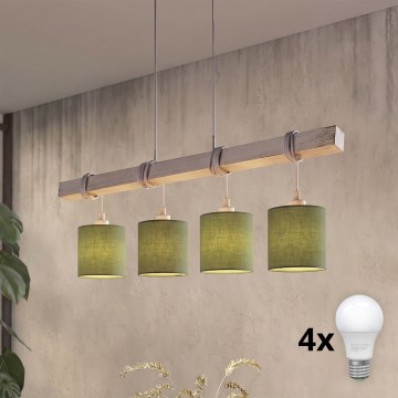 Brilagi - LED kábeles csillár NUBILA 4xE27/60W/230V szürke/zöld