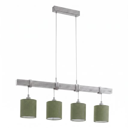 Brilagi - LED kábeles csillár NUBILA 4xE27/60W/230V szürke/zöld