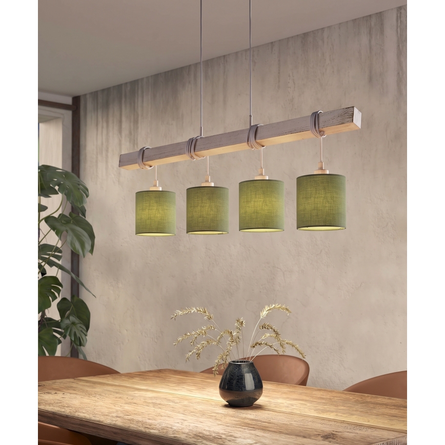 Brilagi - LED kábeles csillár NUBILA 4xE27/60W/230V szürke/zöld