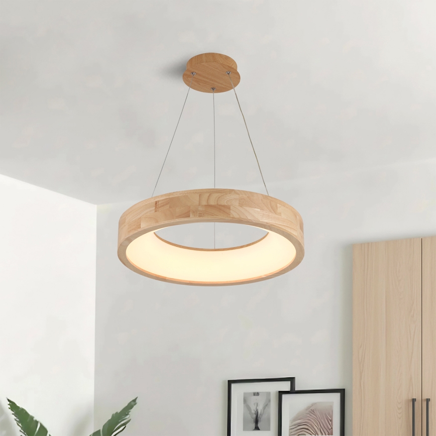 Brilagi - LED csillár kábellel FALCON WOOD LED/30W/230V 3000/4000/6000K, átm. 45 cm, fa