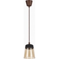 Brilagi - LED kábeles függeszték RETRO GLASS 1xE27/60W/230V Ø 15,5 cm barna/füstös bézs/fekete
