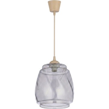 Brilagi - LED kábeles függeszték RETRO GLASS 1xE27/60W/230V Ø 26 cm bézs/füstszürke