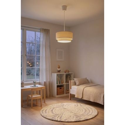 Brilagi - LED zsinóros függőlámpa BOHO BOBO 1xE27/10W/230V Ø 40 cm, pöttyös, bézs/krém