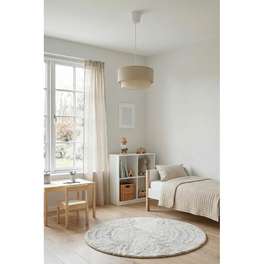 Brilagi - LED zsinóros függőlámpa BOHO BOBO 1xE27/10W/230V Ø 40 cm, pöttyös, bézs/krém
