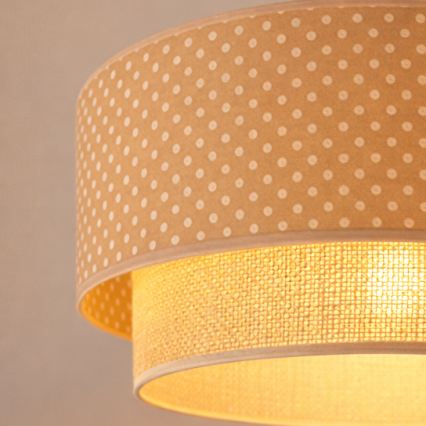 Brilagi - LED zsinóros függőlámpa BOHO BOBO 1xE27/10W/230V Ø 40 cm, pöttyös, bézs/krém
