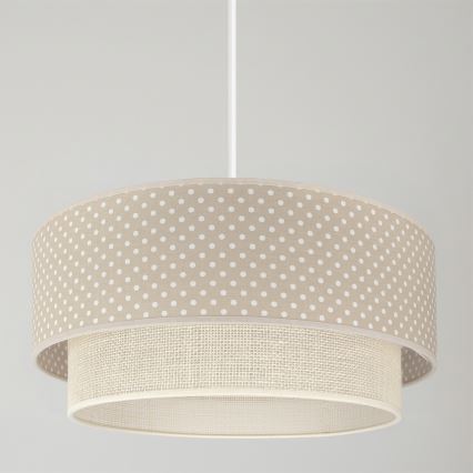 Brilagi - LED zsinóros függőlámpa BOHO BOBO 1xE27/10W/230V Ø 40 cm, pöttyös, bézs/krém