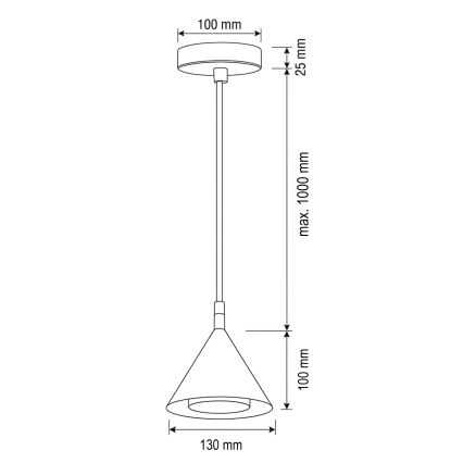 BRILAGI - LED Kábeles függőlámpa CONE SINGLE 1xGX53/15W/230V fekete