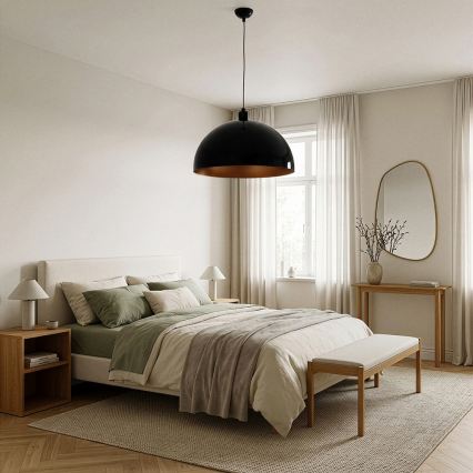 Brilagi - LED kábeles függőlámpa METALO 1xE27/40W/230V átm. 40 cm fekete/réz