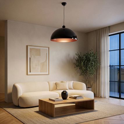 Brilagi - LED kábeles függőlámpa METALO 1xE27/40W/230V átm. 40 cm fekete/réz
