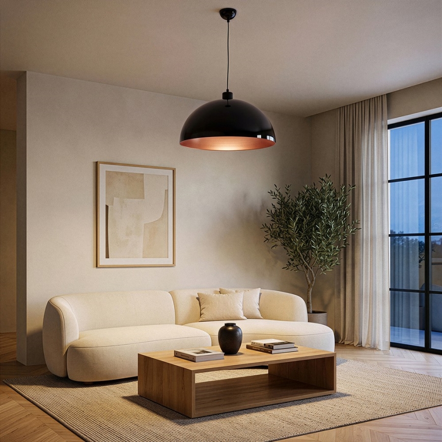 Brilagi - LED kábeles függőlámpa METALO 1xE27/40W/230V átm. 40 cm fekete/réz