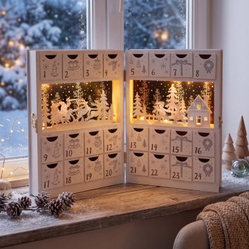 BRILAGI - LED karácsonyi dekoráció LED/2xAA adventi naptár